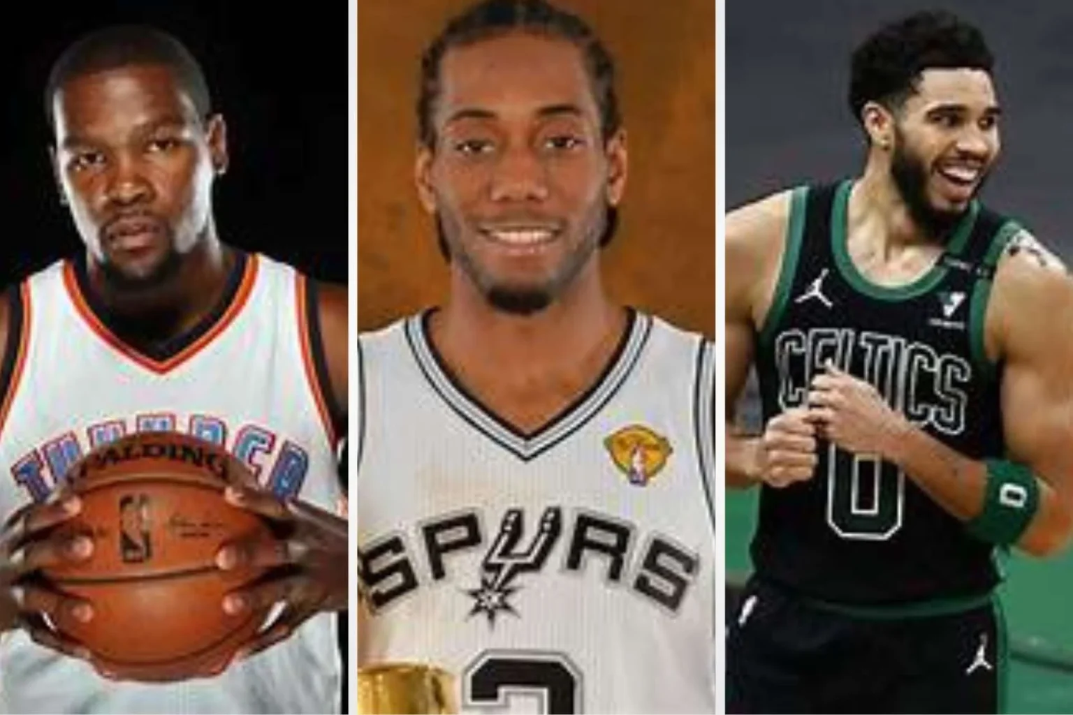 Compare NBA players Durant, Leonard, and Tatum, clashing as the league’s top forwards in this face-off.