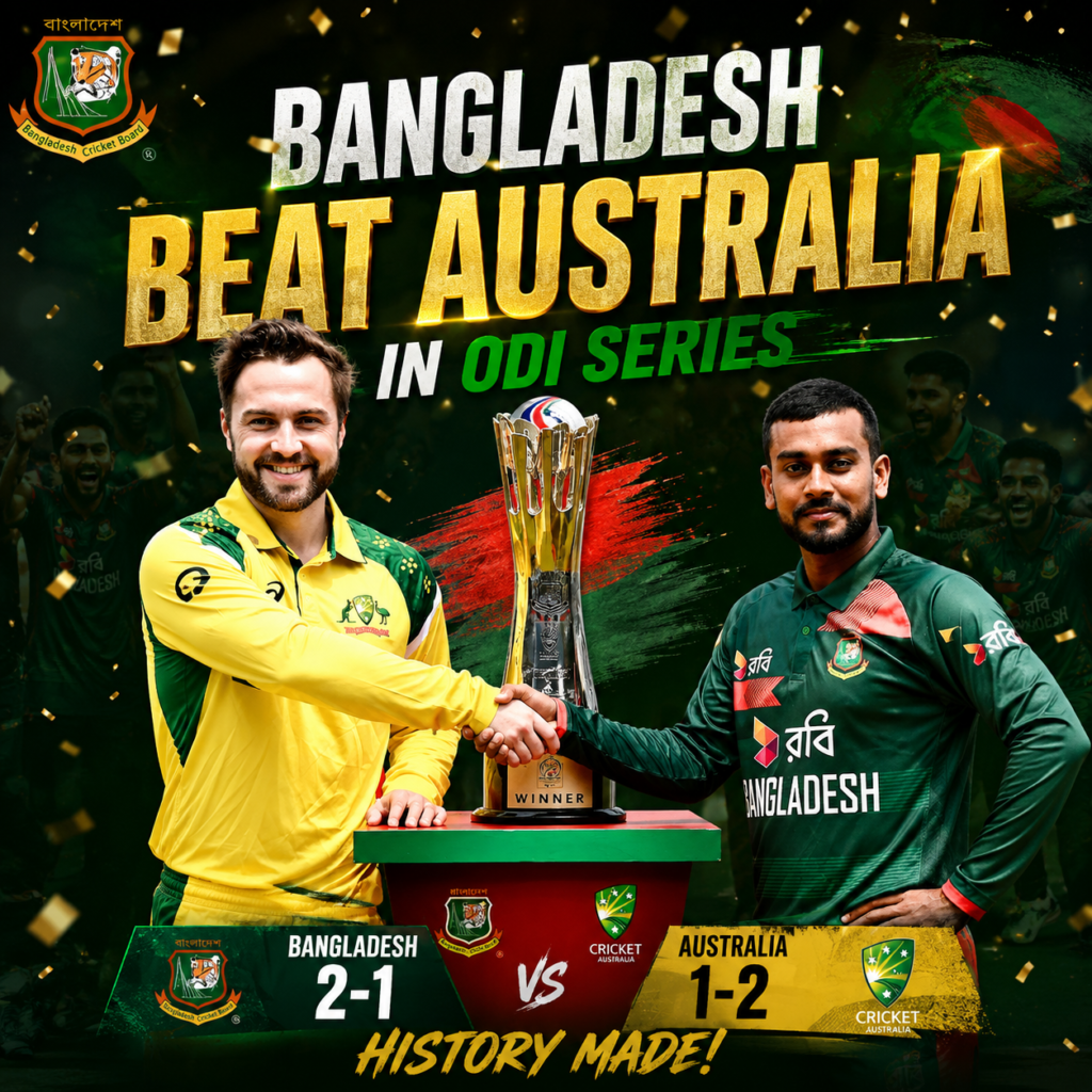 Bangladesh Makes History: First Ever ODI Series Win Over Australia Bangladesh makes history