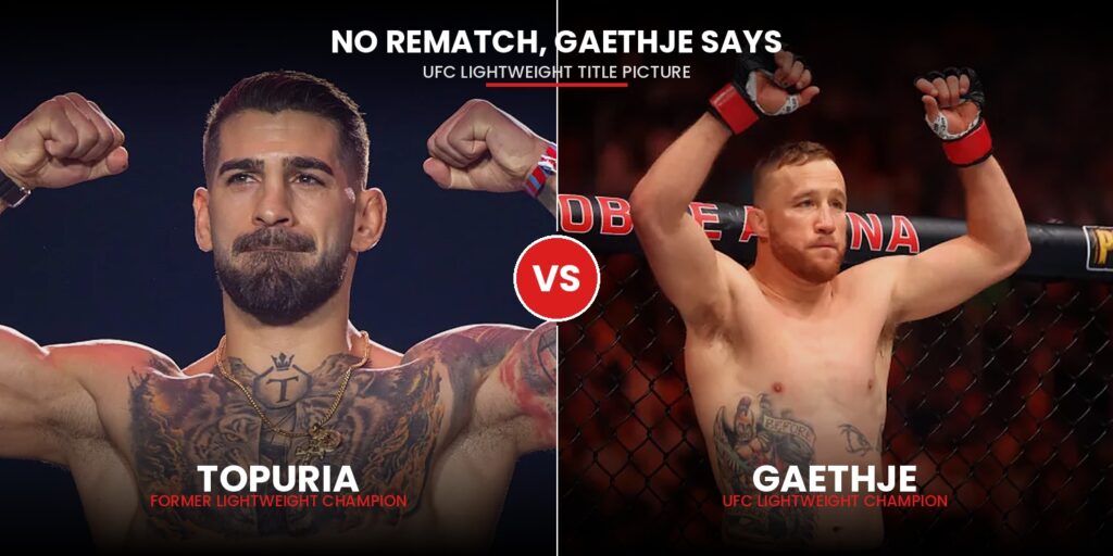 Justin Gaethje Shuts Down Topuria Rematch After UFC Title Win Gaethje Shuts Down Topuria Rematch