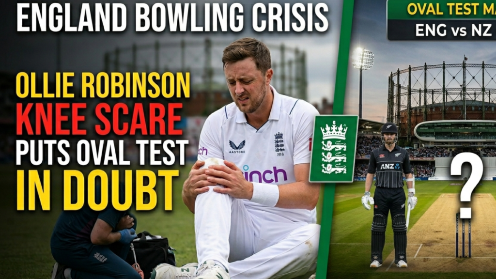 England Bowling Crisis | Ollie Robinson Knee Scare Puts Oval Test in Doubt | Sportsgotec Ollie Robinson