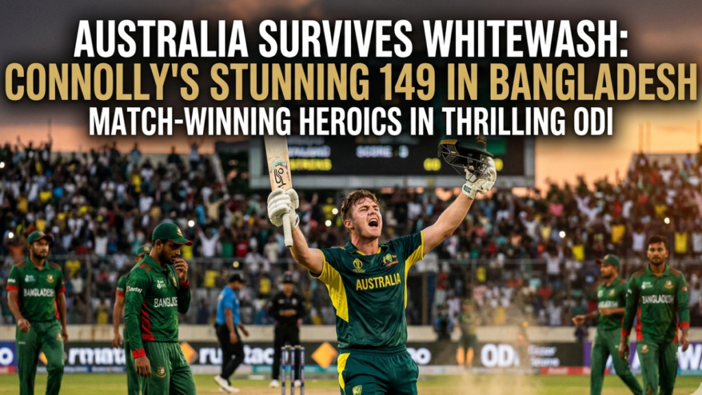Australia Survives Whitewash as Connolly’s 149 Stuns Bangladesh in One-Wicket Thriller Australia Survives Whitewash