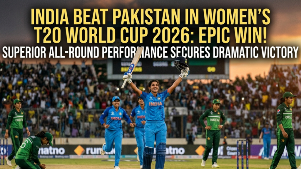 India Beat Pakistan in Women’s T20 World Cup 2026 | Sportsgotec India Beat Pakistan