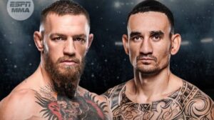 Conor McGregor and Max Holloway ahead of their UFC 329 rematch.