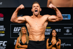 UFC rankings update board showing this week's divisional movement.