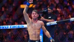 Mexican UFC fighters celebrating victories inside the Octagon
