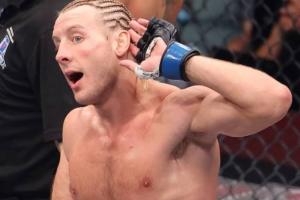 Paddy Pimblett celebrating his submission win at UFC 329, a potential next opponent for Max Holloway.