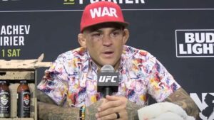 Dustin Poirier speaking during a recent interview about his UFC future.