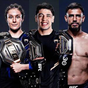 Brandon Moreno, Alexa Grasso, and Yair Rodriguez representing Mexico in the UFC