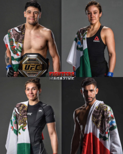 Brandon Moreno, Alexa Grasso, Irene Aldana, and other UFC Mexican fighters during UFC events